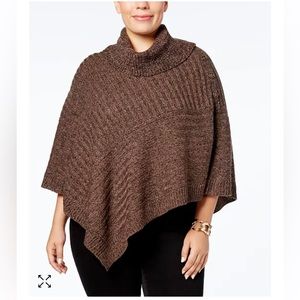 Karen Scott Crowl Neck Poncho Sweater